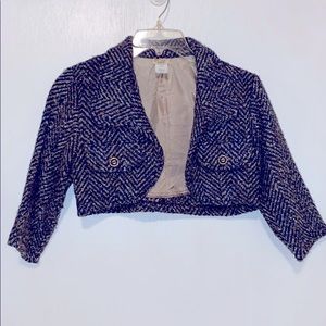 Tailored Herringbone Shrug. Size Med